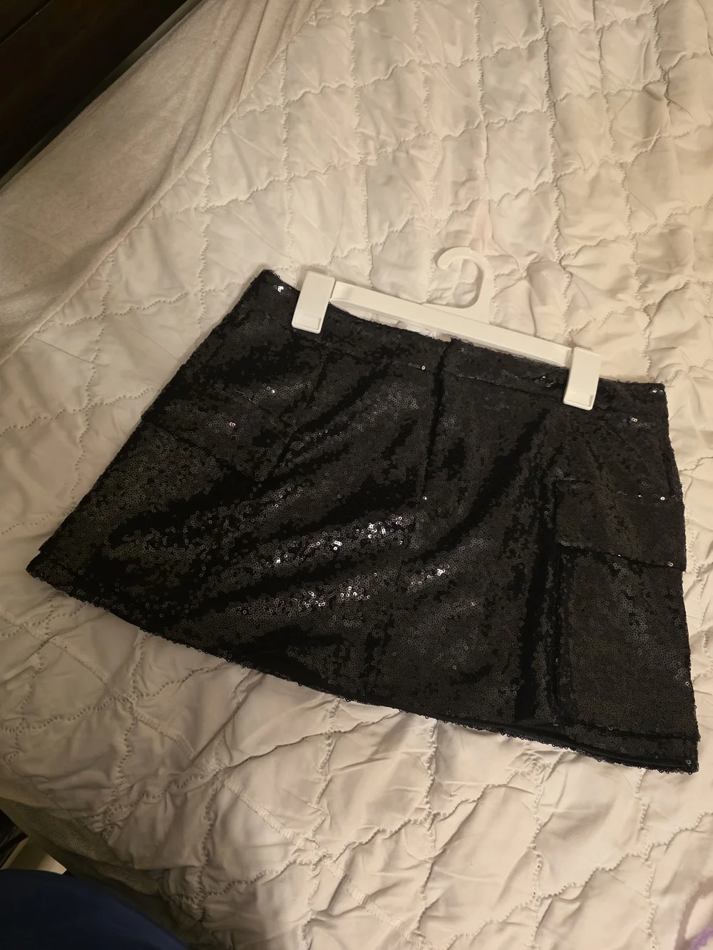 Steve Madden Black Sequin Mini Skirt